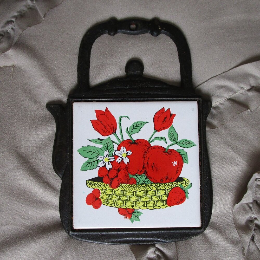 vintage cast iron trivet